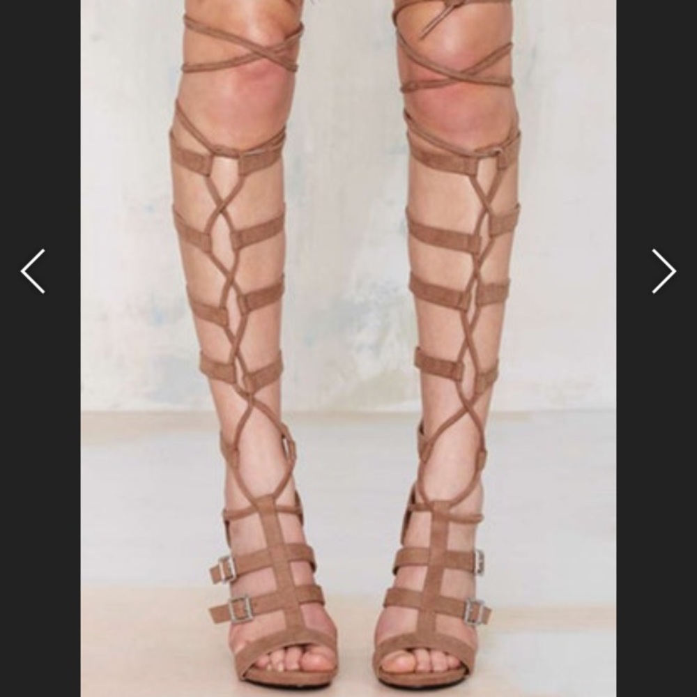 Nasty Gal gladiator suede heels